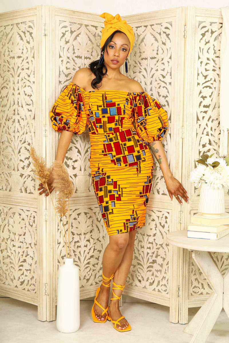 African print best sale sheath dress