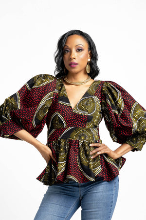 Peplum Tops for Women - African Clothing for Women - Kejeo Designs