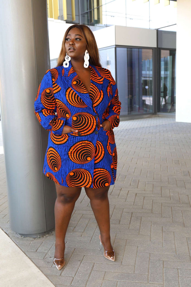 Blue African Dress Blazer for Women- African Dresses - Kejeo Designs –  KEJEO DESIGNS