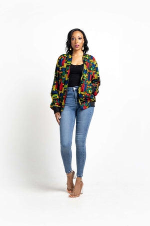 Bags of Love US Printed Bomber Jacket Women's Fashion