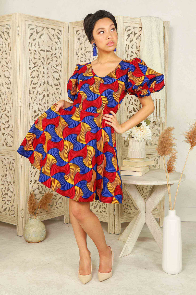 Aicha African Print mini Dress (multicolor) - Kejeo Designs – KEJEO DESIGNS