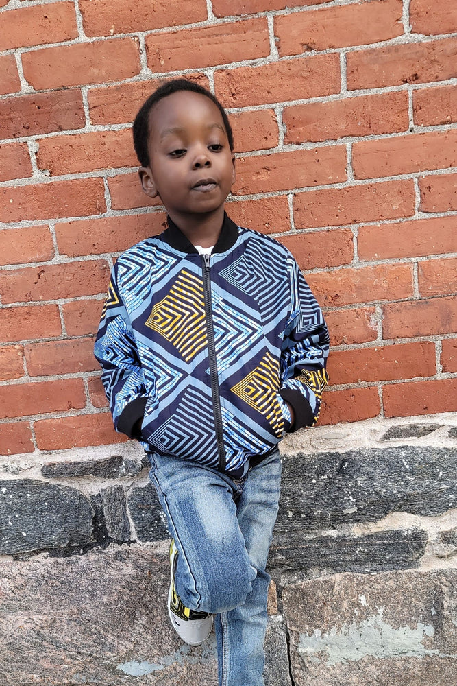 AfricanApparelStore Unisex Kids Ankara Print Bomber jacket/African Print Bomber jacket,gift for Kids, Christmas Gift.