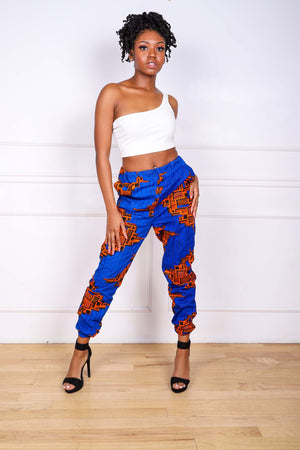African Print Unisex Trousers | Zig Zag Print Trousers | Ashanti Empress
