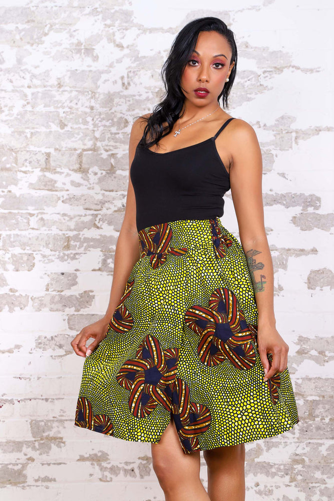 Binti Women's African Print Crop Top (Rainbow Kente)-Clearance